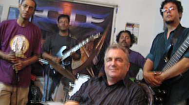 With rock group Cassini's Division in Calcutta, March 2008